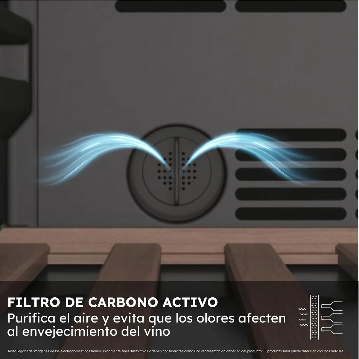 Haier Wine Bank 50 Series 3 HWS34GGH1 - Vinoteca 34 botellas, WIFI, Estantes de madera, Cristal Anti-UV, Filtro de carbón, Display Digital, Iluminación LED, Silenciosa 37 dbA, Negra