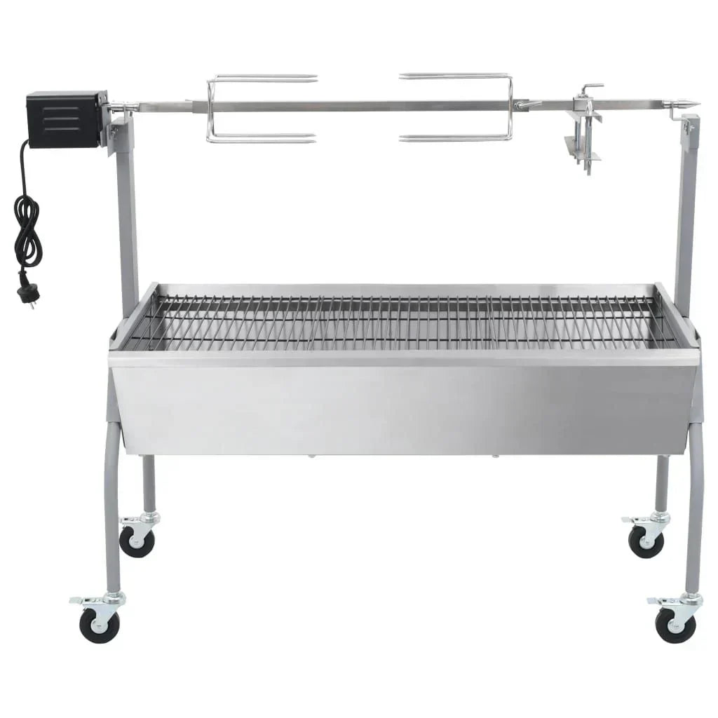 Parrilla De Barbacoa Con Asador Y Motor Eléctrico Vidaxl