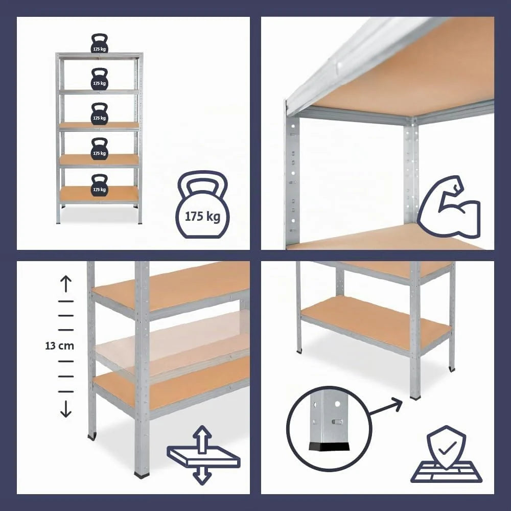 shelfplaza Home 200x70x50cm Estantería Pesada galvanizada: 6x145kg