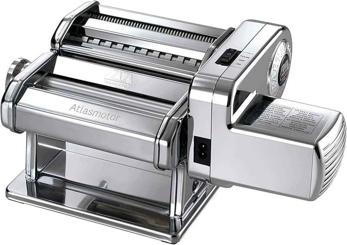 Marcato Máquina para Pasta Eléctrica Atlas 150 + Motor, Laminadora Eléctrica para Pasta, para Lasañas, Fettuccine, Tagliolini, Con Motor Eléctrico, de Acero. Modelo: Atlasmotor