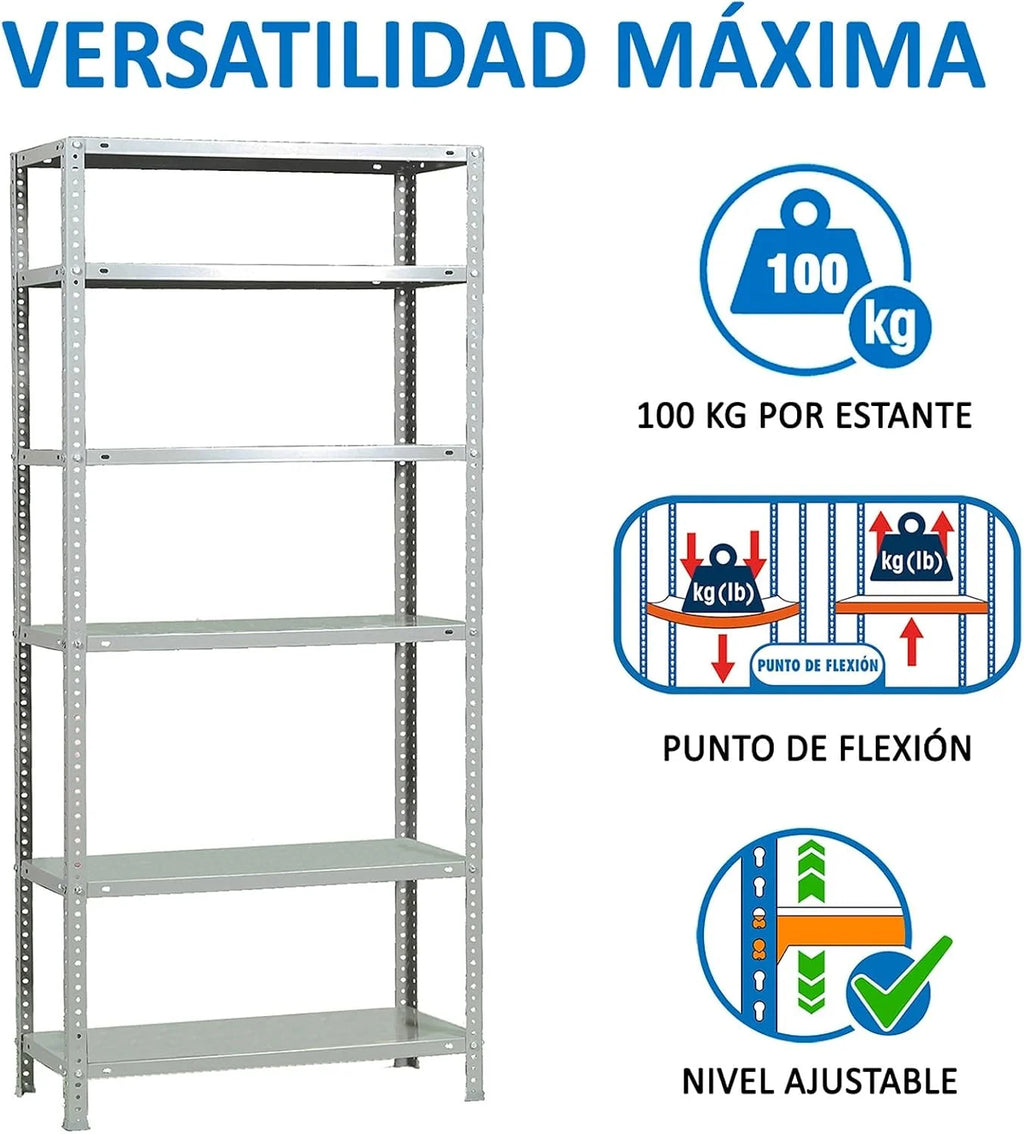 Simon Rack Estantería Metálica 2000x800x400 mm - Comfort