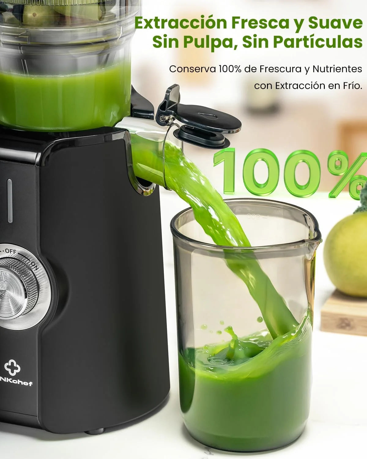 LINKChef extractor de zumos y verduras en frío 200 W, boca 115 mm