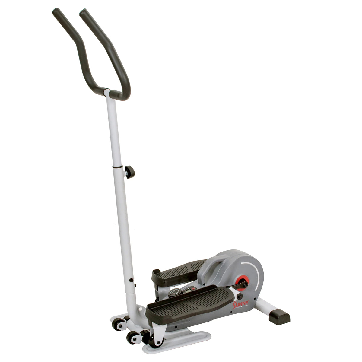 Sunny Health & Fitness Elíptica magnética compacta con manillar – stepper portátil para entrenamiento en casa, modelo SF-E3988.