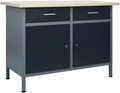 vidaXL Banco de Trabajo de Acero Negro 120x60x85 cm