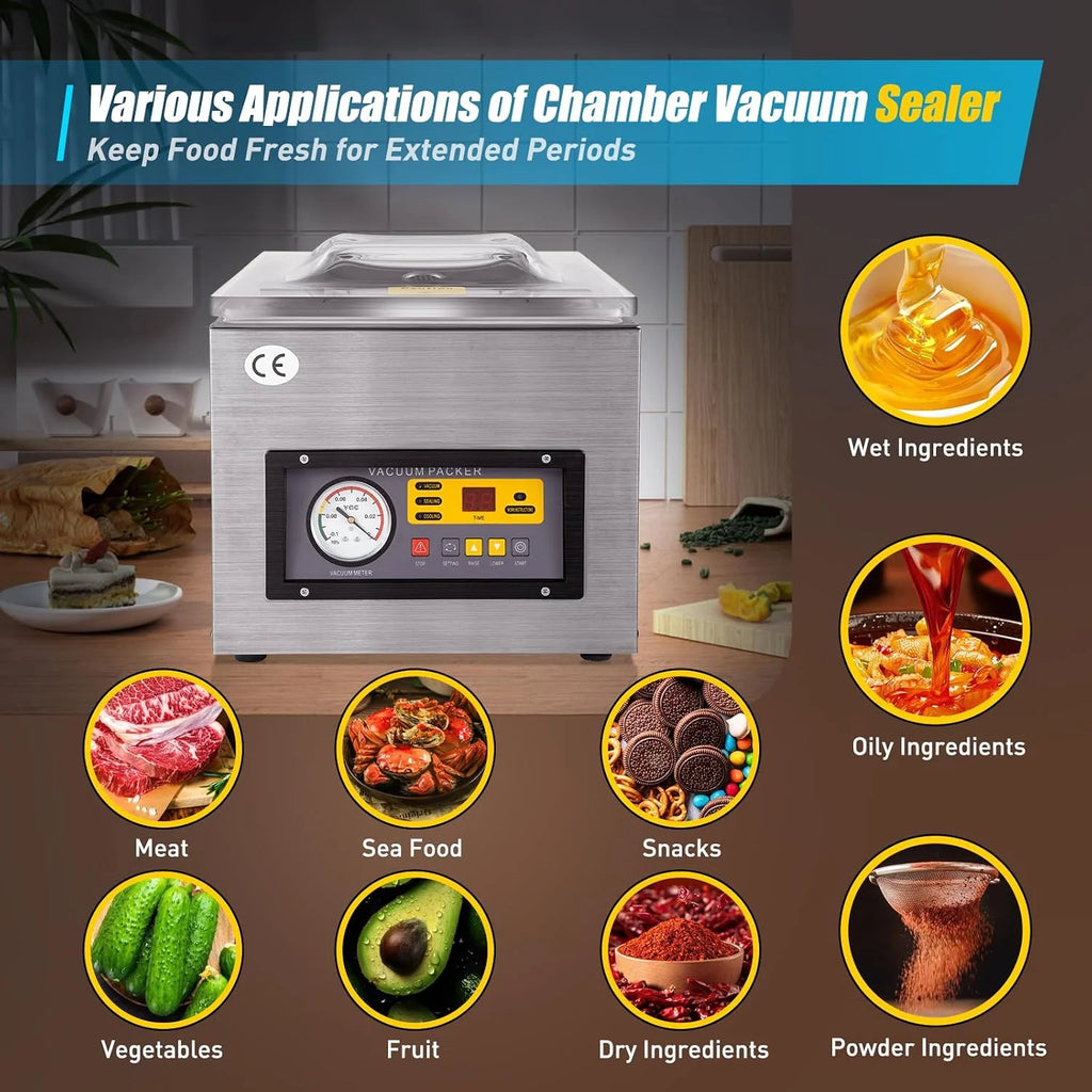 Envasadora al vacío 220 V DZ-260 selladora profesional al vacío máquina de vacío para alimentos instrumento preciso metal raro, etc