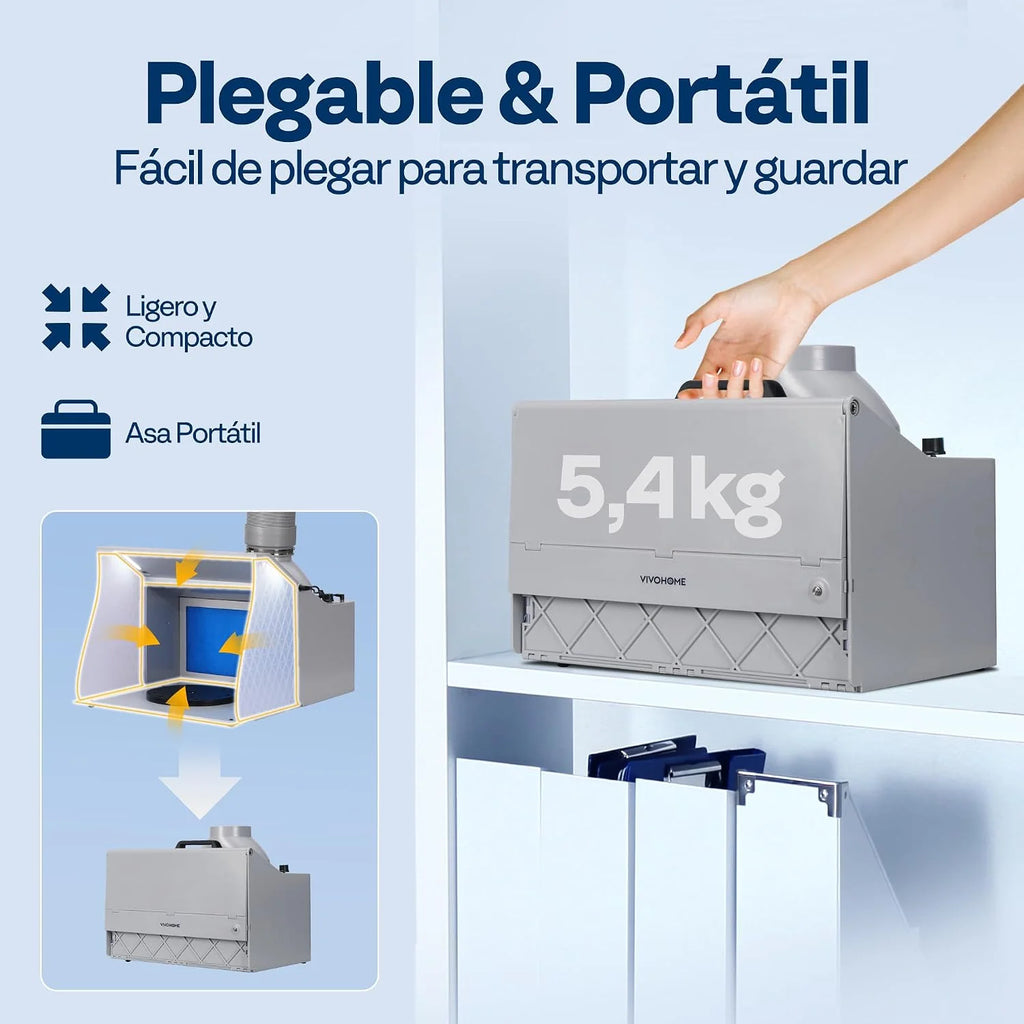 VIVOHOME Cabina de Pintura para Aerógrafo Velocidad Ajustable, 4 LEDs