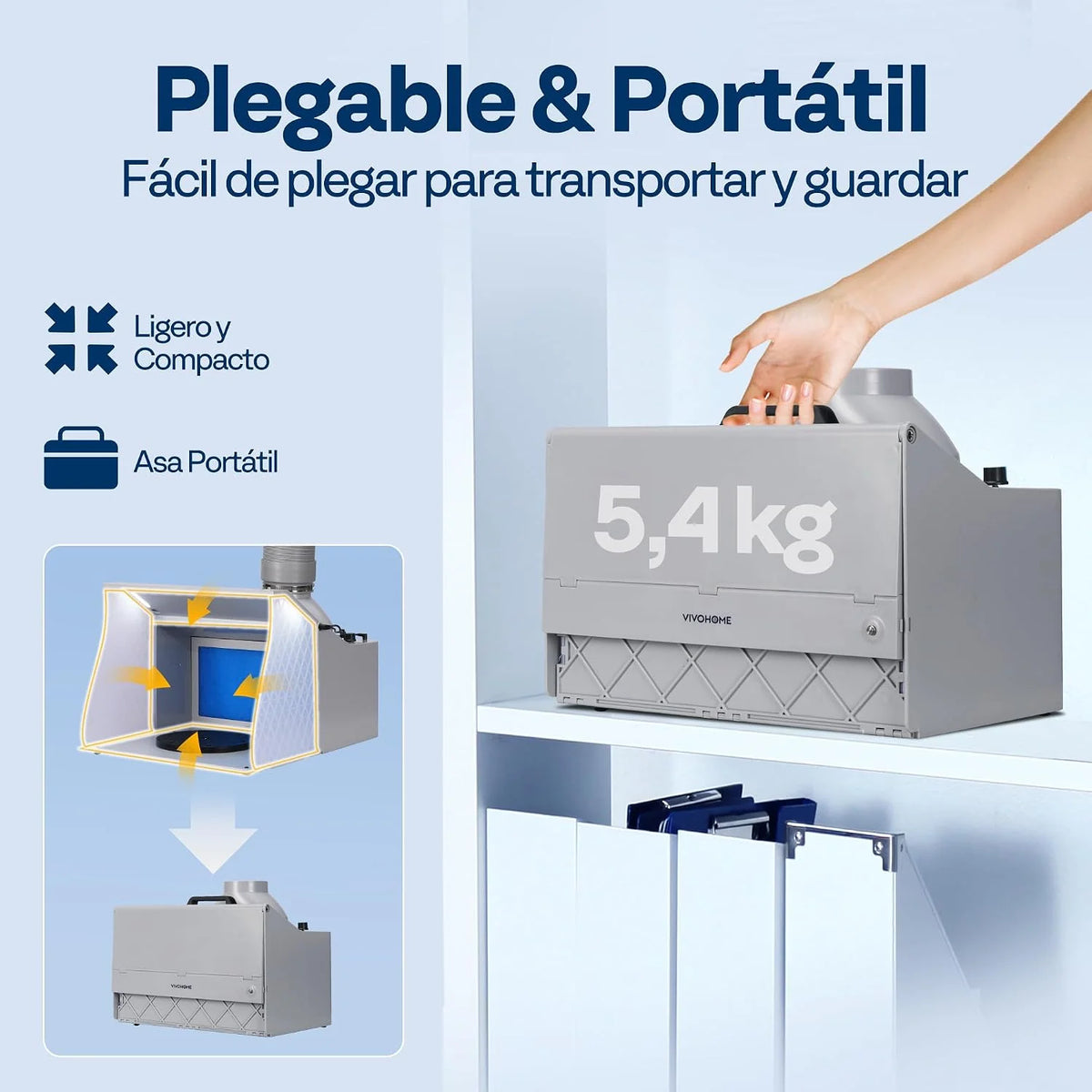 VIVOHOME Cabina de Pintura para Aerógrafo Velocidad Ajustable, 4 LEDs