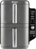 Ninja Double Stack XL Air Fryer, 9.5 Litre, Vertical Double Drawer, 4 Cooking Levels, 2 Drawers and 2 Grids, Space Saving Design, 6 Cooking Functions, 8 Portions, Black/Copper, SL400EUCP