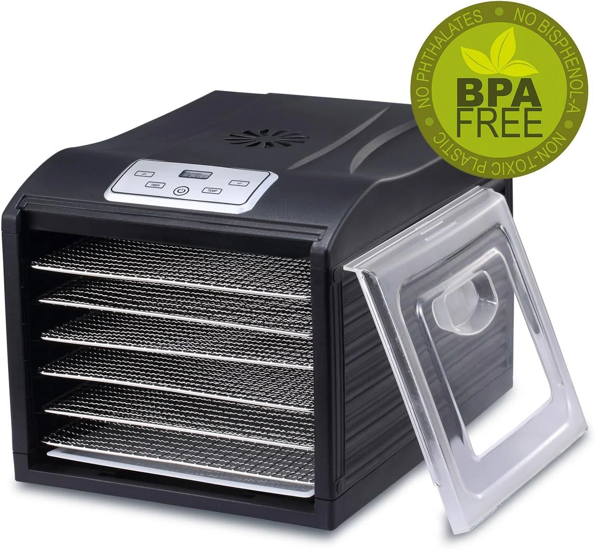 Deshidratador de Alimentos BioChef Arizona Sol - 6 Bandejas Acero Inoxidable | 500W | Temporizador | Temperatura 35-70º | Deshidratadora | Yogurtera | Sin BPA