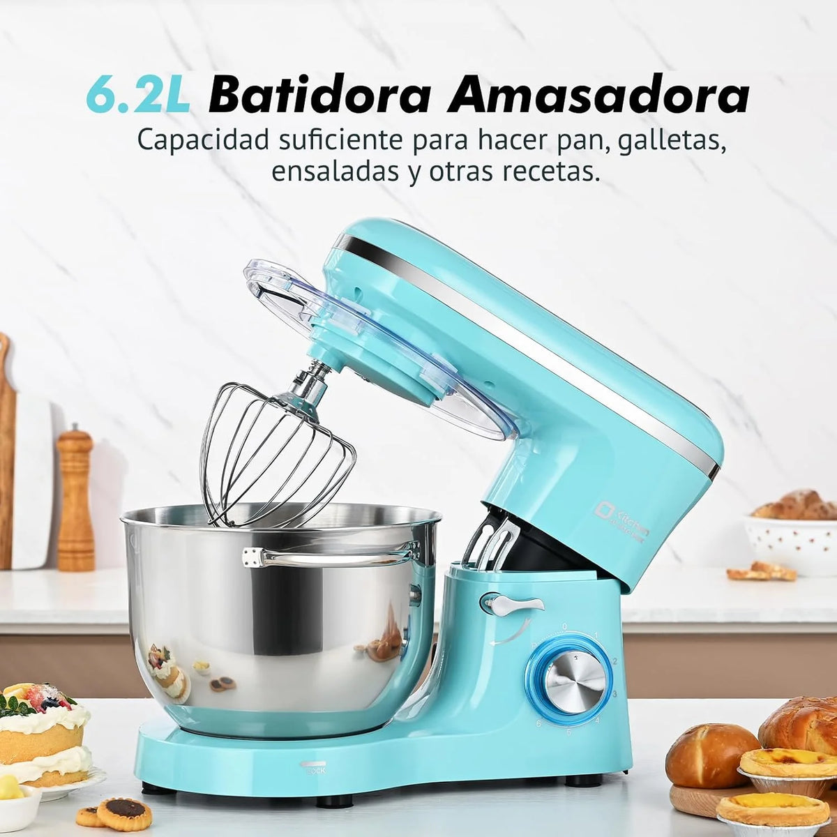 Kitchen in the box Batidora amasadora Profesional 6.2L Gran Familia