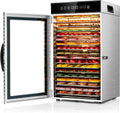 Kwasyo Deshidratador de Alimentos Comercial 18 Bandejas, 800W Deshidratador de Acero Inoxidable con Circulación de Aire 360°, Gran Capacidad para Carne, Frutas, Verduras, Hierbas