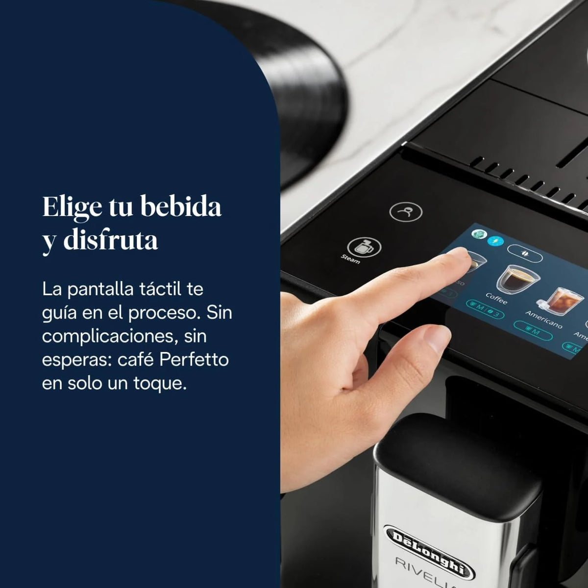 De'Longhi Rivelia - Cafetera Superautomática 8 Bebidas Negro