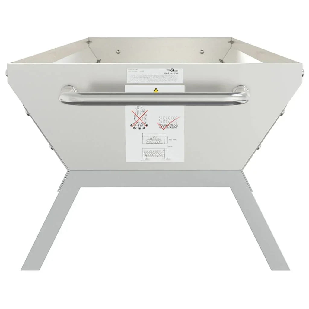 Bandeja Para Barbacoa Acero Inoxidable Plateado 118x42x30,5 Cm Vidaxl