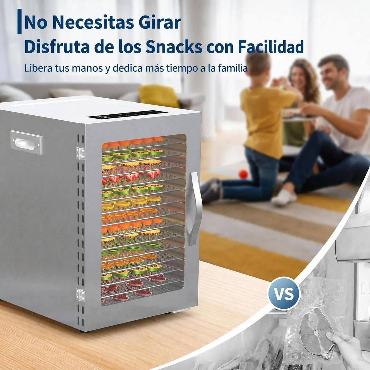 GarveeLife Deshidratador de alimentos de acero inoxidable 240 V 1040 W