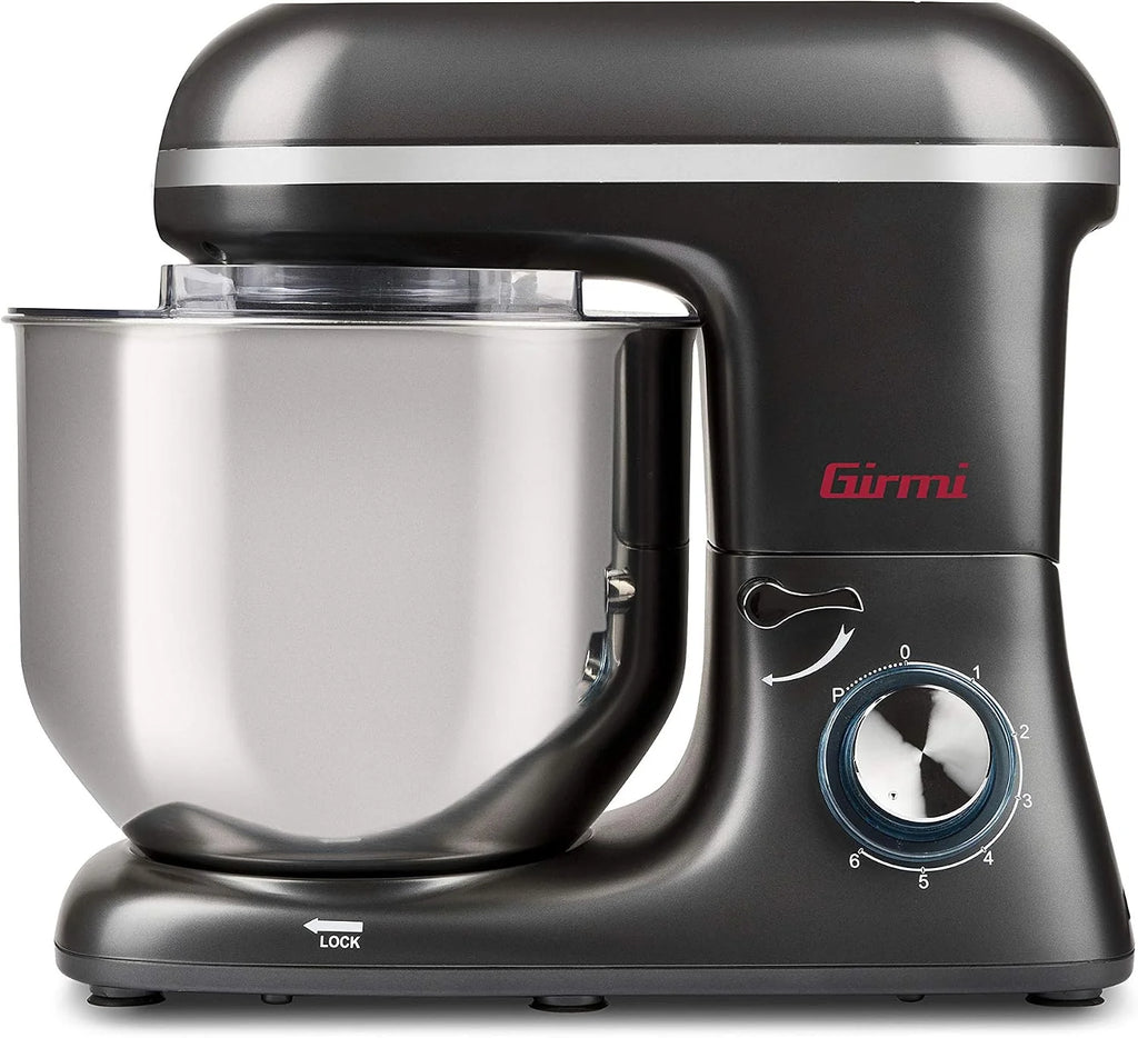 Girmi IM46 Batidora amasadora 1400 W, bol inox 8 L, gris antracita
