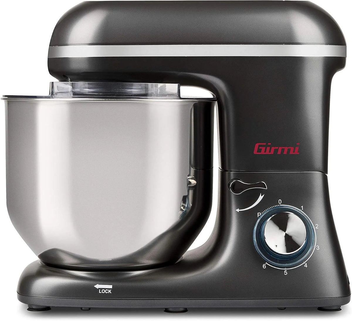 Girmi IM46 Batidora amasadora 1400 W, bol inox 8 L, gris antracita