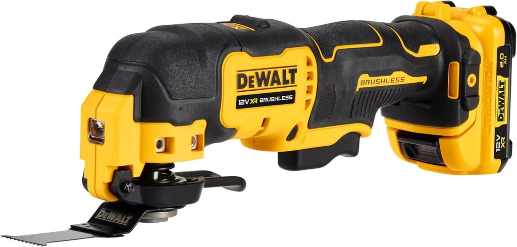 DeWalt DCS353D2-QW, Multiherramienta oscilante, Sin escobillas, Adaptador Multifit, Luz LED, Juego de 29 accesorios, 2 baterías, cargador y Maletín TSTAK