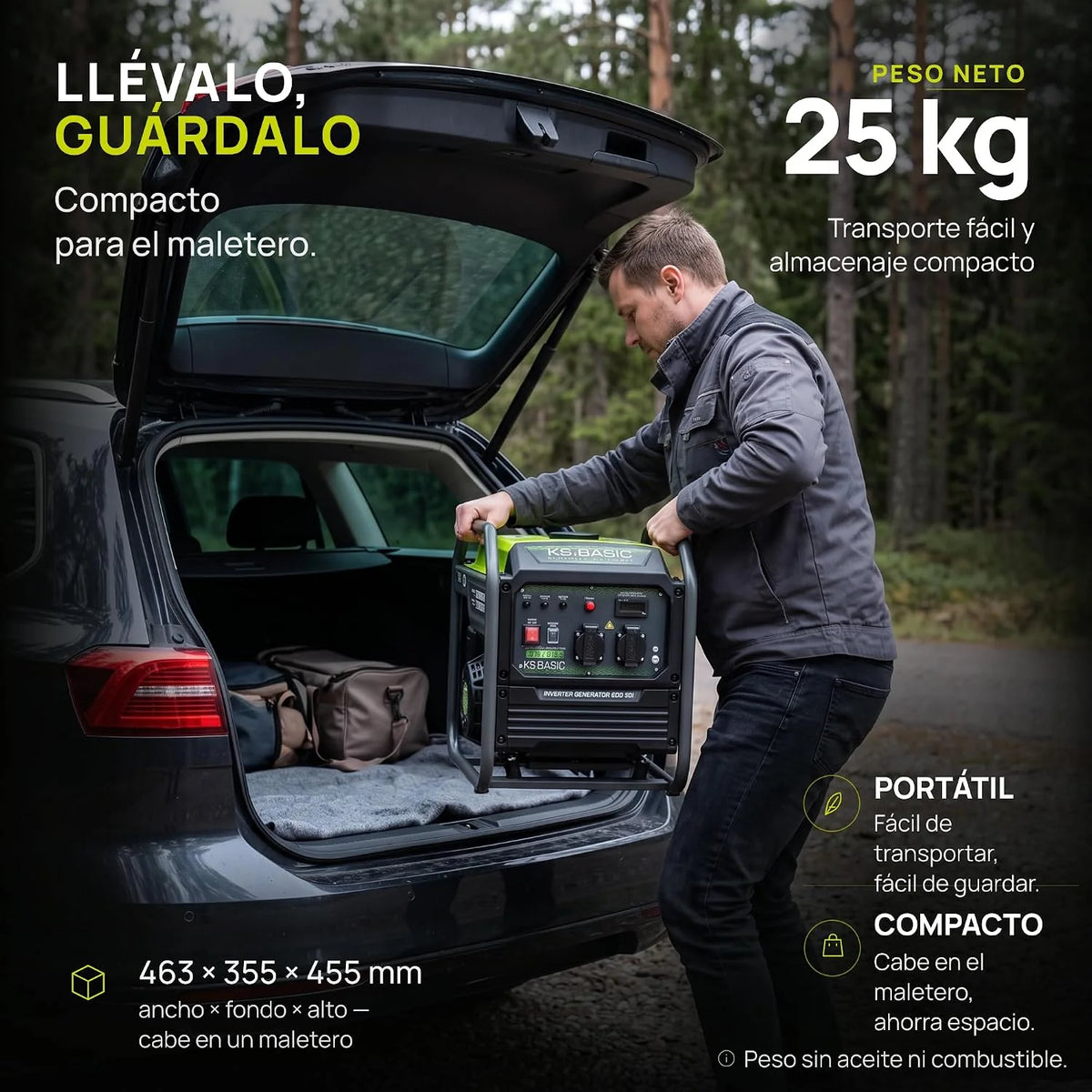 K&S BASIC 38i Generador inverter 3,8 kW, generador de corriente a gasolina portátil