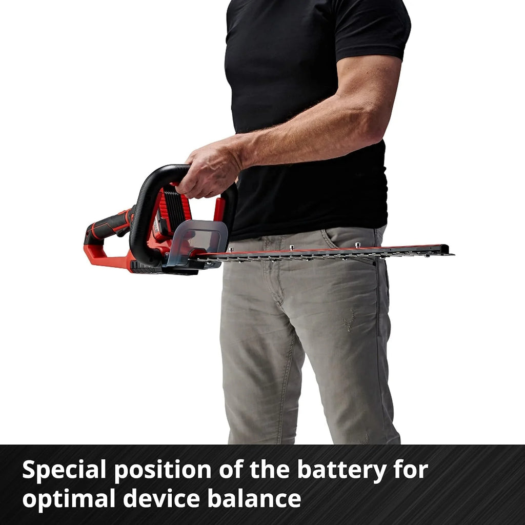 Einhell Cortasetos inalámbrico GE-CH 18/60 Li-Solo Power X-Change (18 V, Longitud de Corte de 60 cm, Distancia Entre Dientes de 22 mm, Mango Giratorio, Incluye colector de Cortes, sin batería)