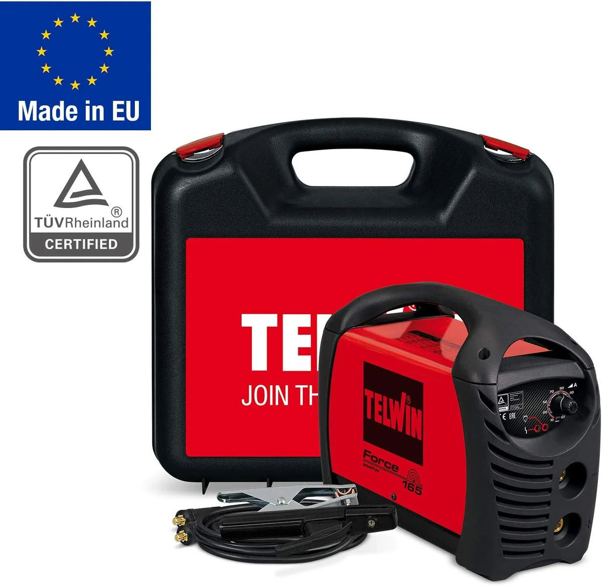 TELWIN - Soldador Inverter Profesional FORCE 165 TE-815857 - Alta Estabilidad - Para Diversos Electrodos - Incluye Maleta