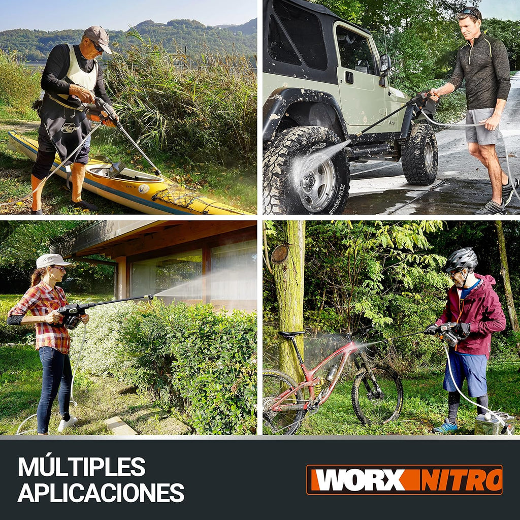 Worx WG633E Hidrolimpiadora Brushless 20V 4Ah 220L/h 50bar