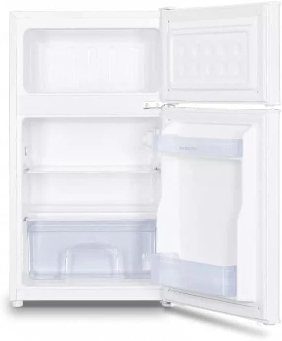 INFINITON | Frigorifico FG-A82B2P | Dos Puertas | Capacidad 85 L | Descongelación DEFROST | Alto 85 Cm | Clase Energética A+ /F | Temperatura Regulable | Color Blanco |