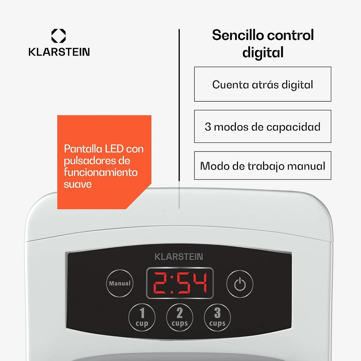 Klarstein Máquina para pasta, Pastamania Eléctrica - 260W Máquina para pasta totalmente automática con 7 accesorios, capacidad de 500 g, silenciosa (60 dB), pantalla LED, blanca