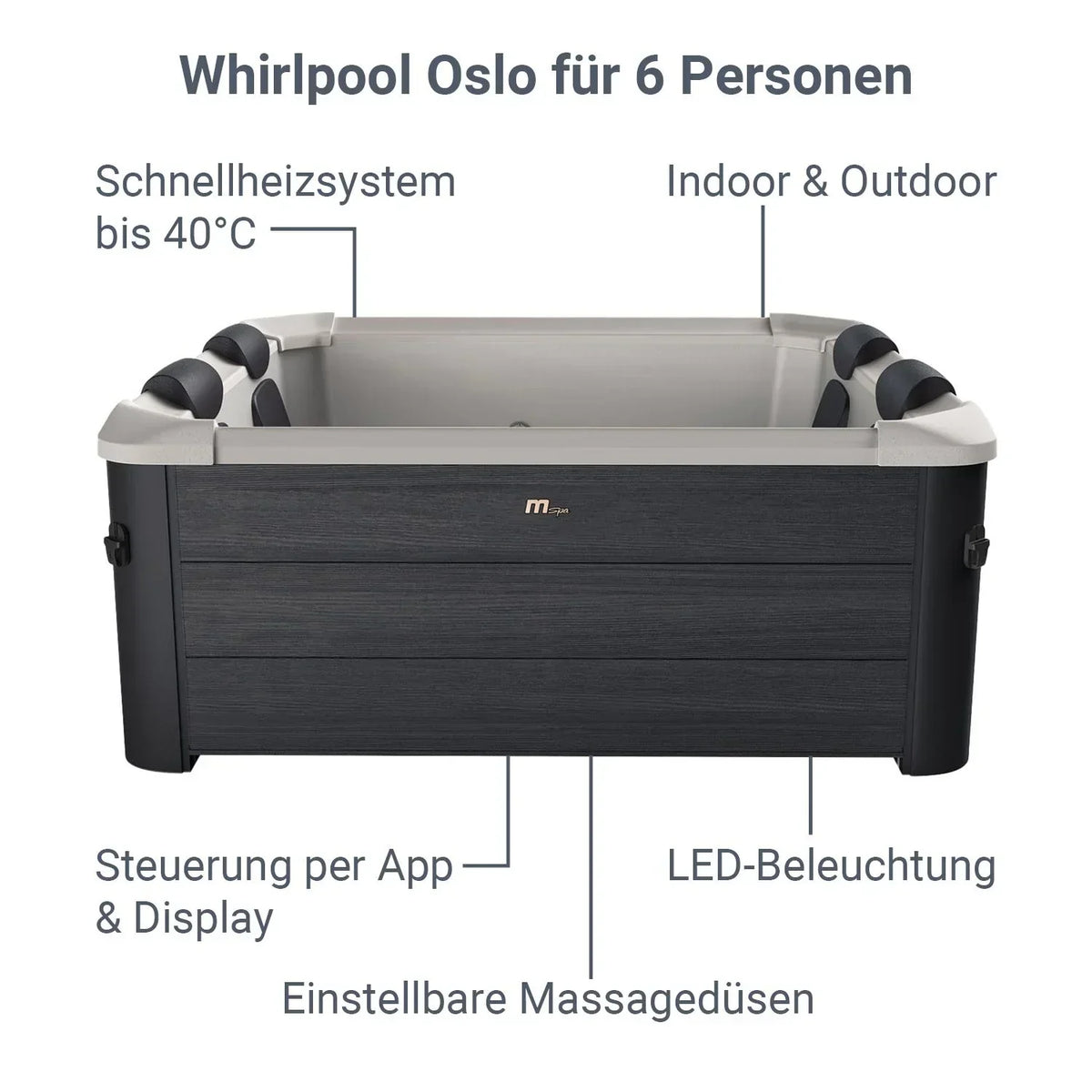 2026 Spa Whirlpool Oslo con iluminación LED
