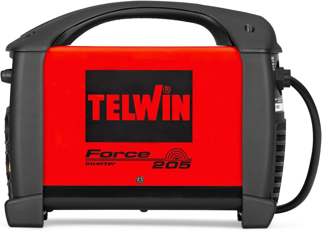 Telwin Force 205 Soldadora inverter a electrodo MMA con casque de soldadura automático y accesorios para soldadura, 200A