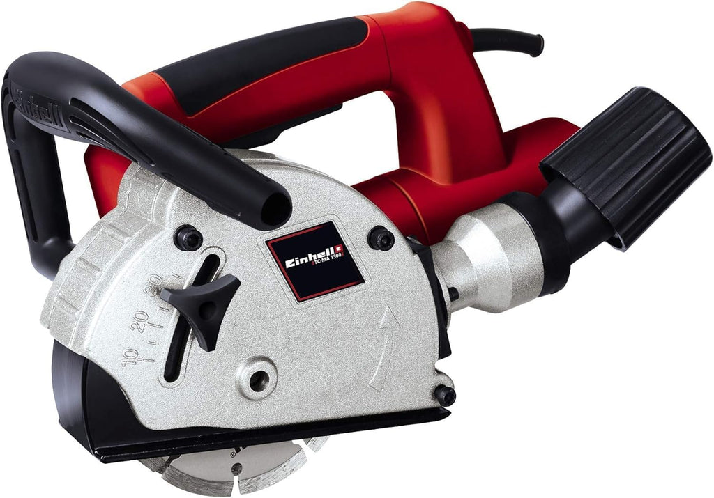 Einhell Ranura de pared TC-MA 1300 (tensión 230 V, potencia 1320 W, mín. 9000 revoluciones, 2 discos de corte Ø125 x ø22,2 mm, profundidad 8-30 mm, ancho, 8-26 mm)
