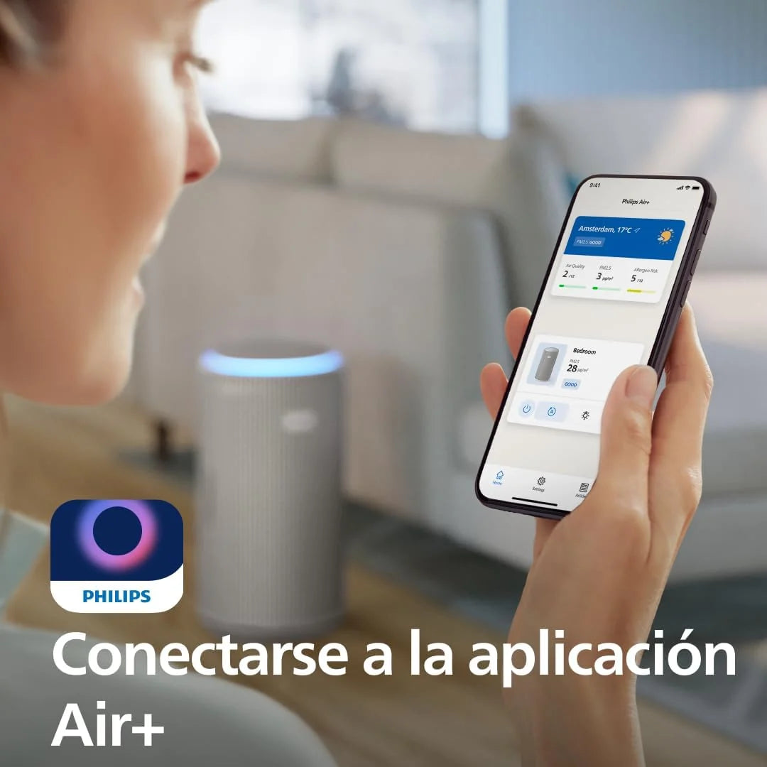 Philips 3200 Purificador de Aire HEPA, 130 m², Ultrasilencioso 15dB*, Gris