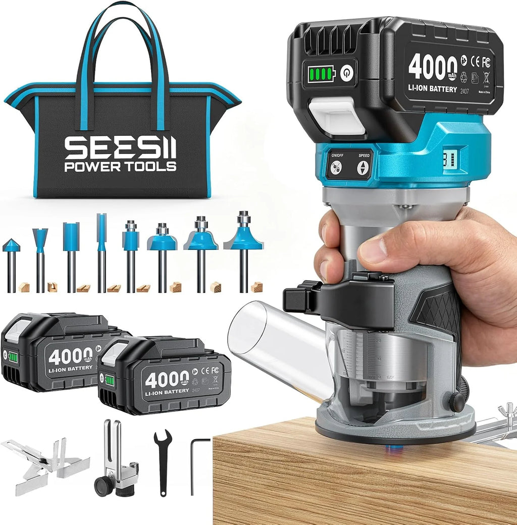 SEESII Fresadora Para Madera, 33000RPM motor sin escobillas