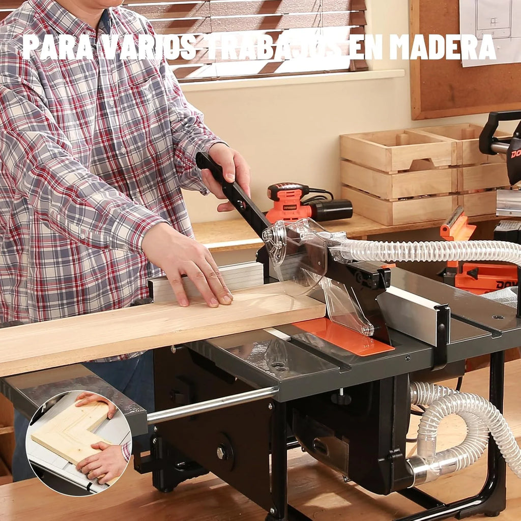 DOVAMAN DTS02M Sierra de Mesa de 2000W para Madera y Bricolaje