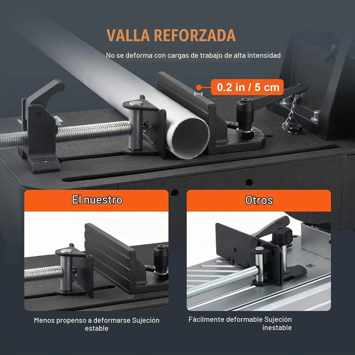 VEVOR Sierra de Corte de Metal de 35,5 cm Sierra de Inglete de Metal 0-45° 2800 W 1200 rpm Sierra de Corte con Hoja de Acero Inoxidable y Aleación Cerámica Corte en Frío para Acero Hierro Aluminio