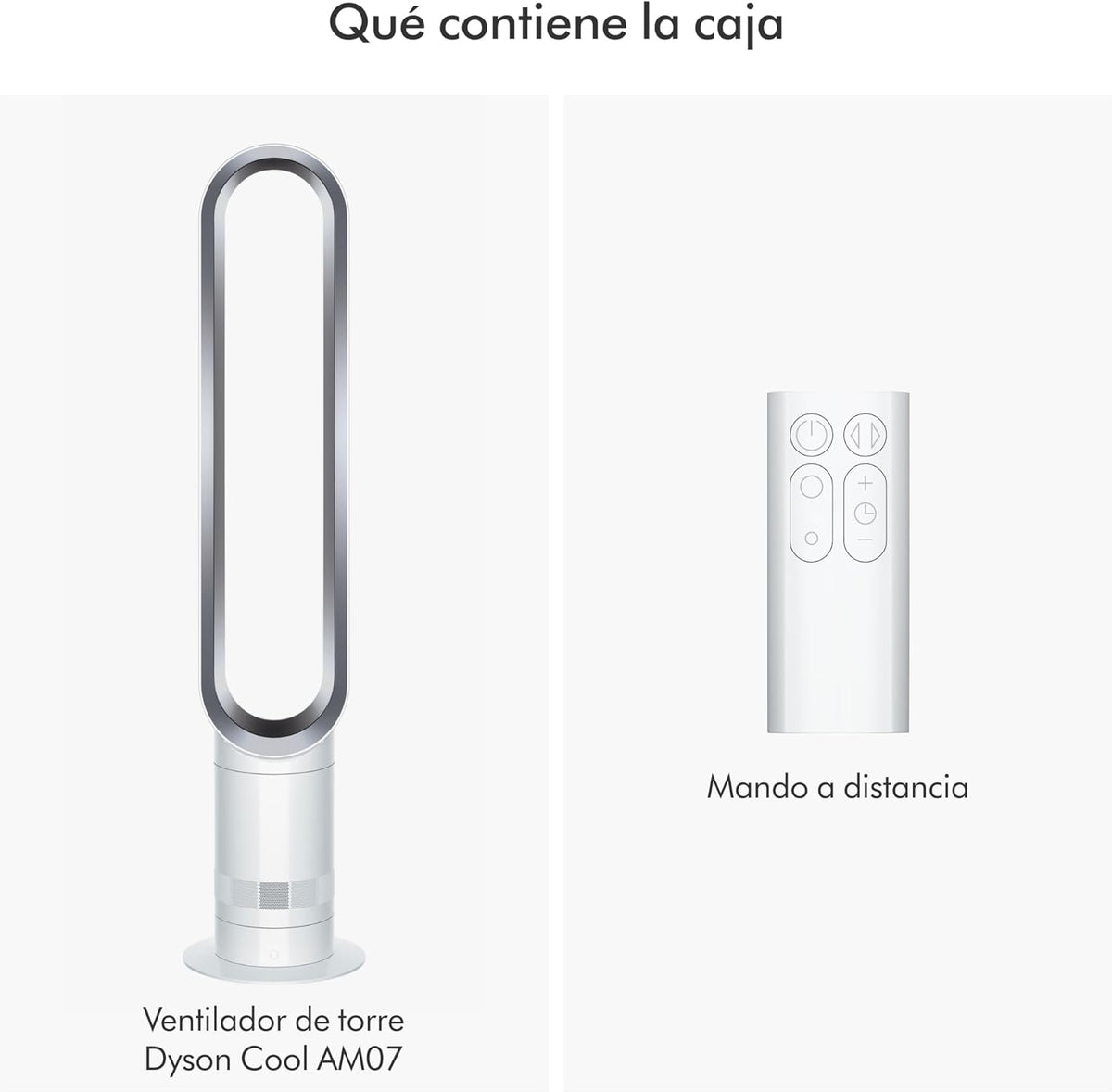 Cool™ Ventilador de torre (AM07) Air Multiplier™, ventilador sin aspas potente con tecnología Air Multiplier™ (Blanco/Plata)