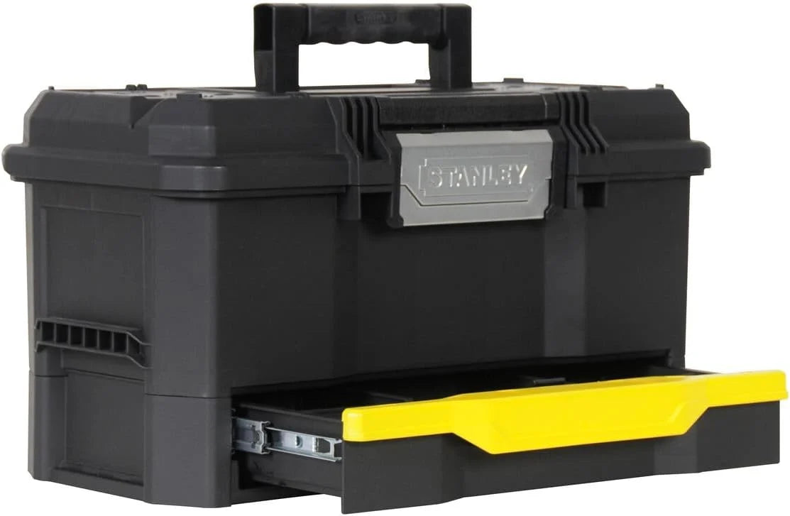 STANLEY Taller rodante Modular 3 en 1 apilable con Ruedas Resistentes, asa telescópica, organizadores Integrados y Capacidad de 35 kg, Ideal para Herramientas eléctricas y manuales, 1-79-206