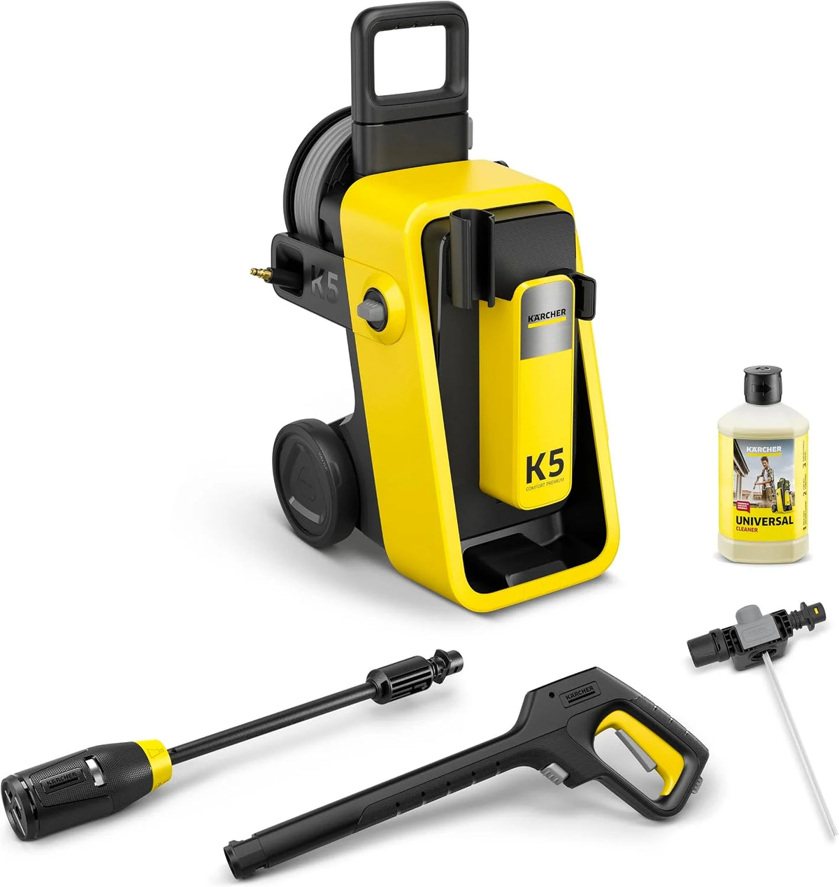 Kärcher hidrolimpiadora K 5 Comfort Premium, presión: 145 Bar, caudal: 500 l/h, Superficie: 40 m²/h, Manguera de Alta presión Extra Flexible, enrollador de mangueras, Multi Jet 4 en 1