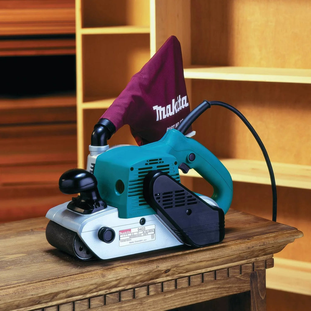 Makita 9403 Lijadora de Banda, 500 m/min, 5.7 kg, 1200 W, 230 V, Azul, 10.2 cm