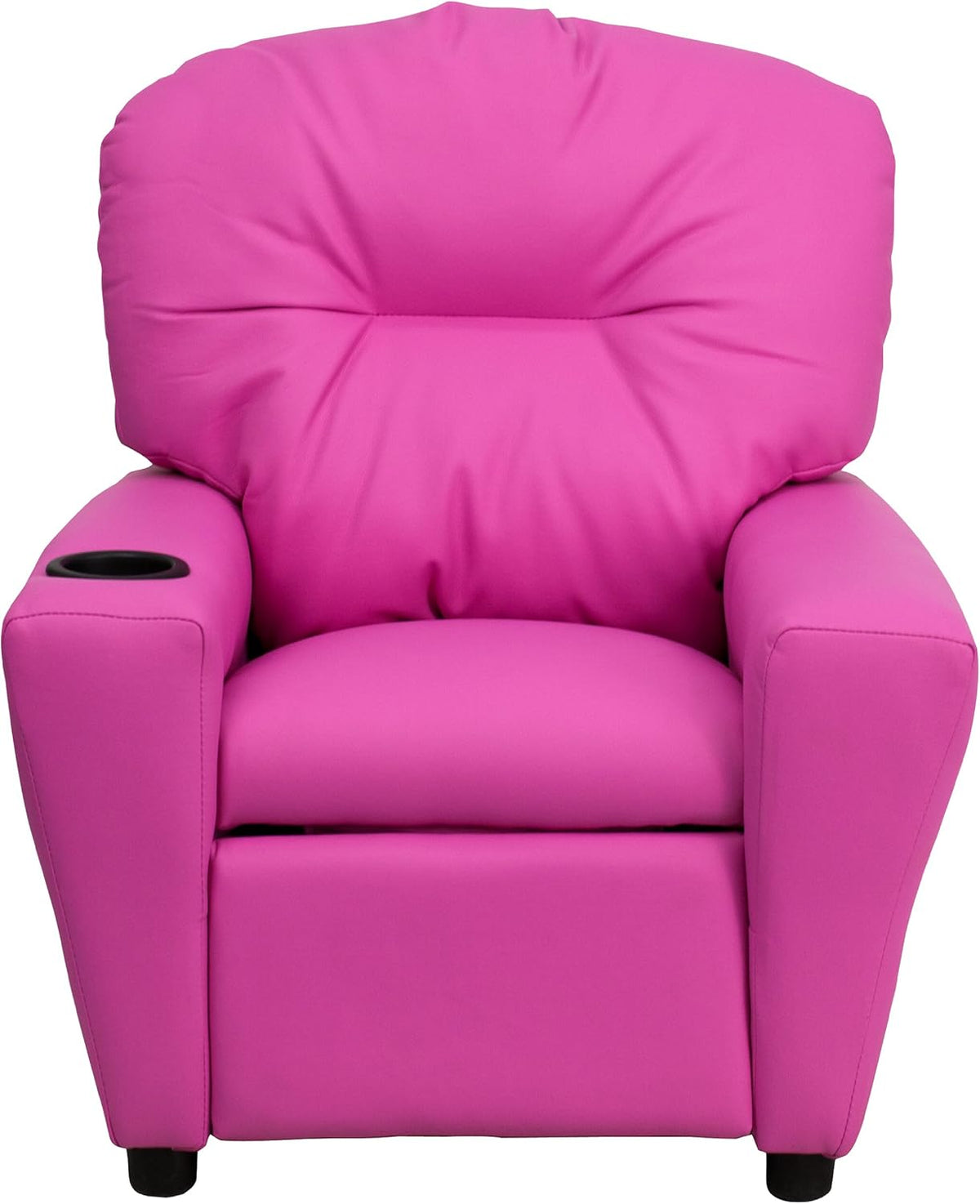 Flash Furniture Współczesny leżak dziecięcy z uchwytem na kubki, drewno, beżowy winyl, 66,04 x 53,34 x 53,34 cm
