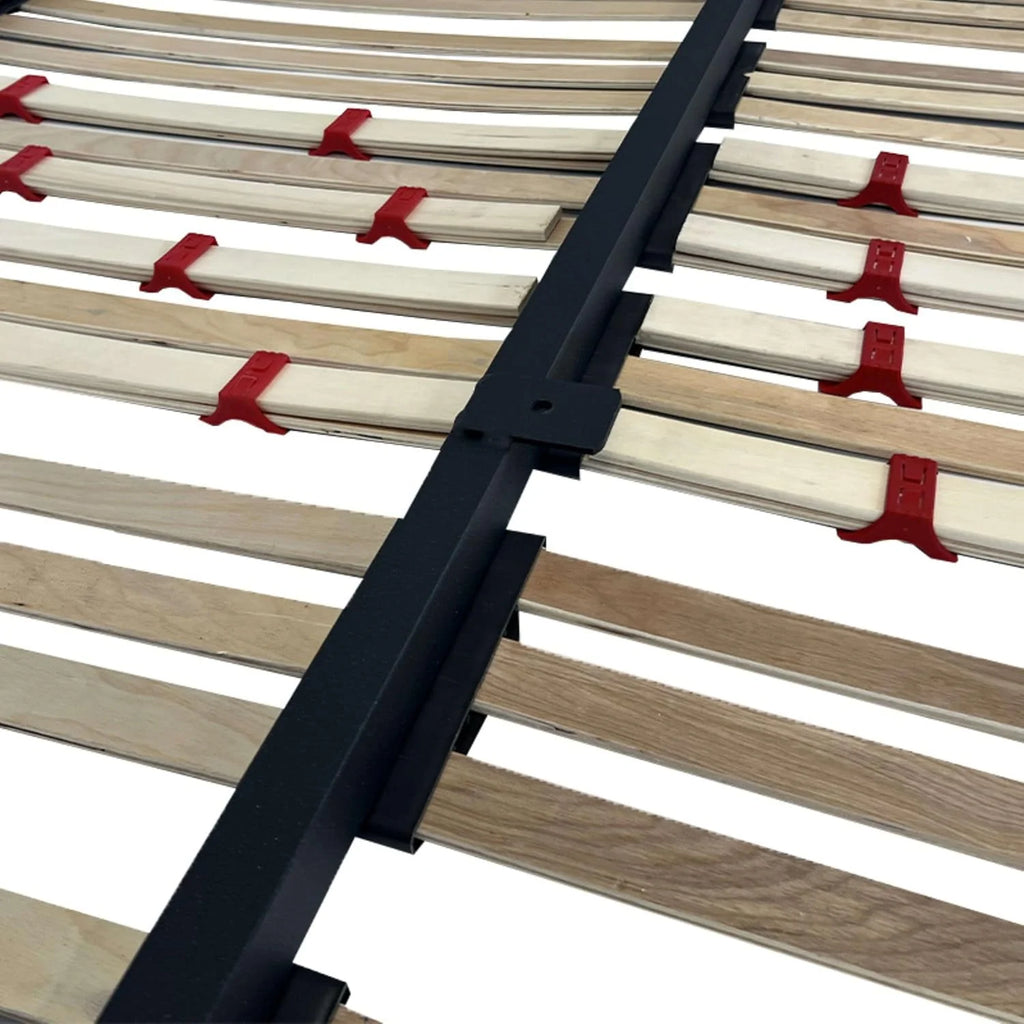 Miroytengo 150 x 190 cm Multilayer Bed Frame with Lumbar Regulators, Adaptable Firmness, 40 x 30 mm Tube and Natural Beech Slats (without Legs)
