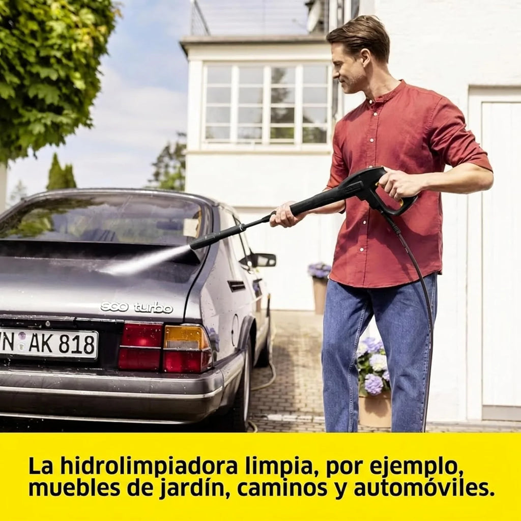 Kärcher Hidrolimpiadora K 4 FJ Home, presión: máx. 130 Bar, caudal: 420 l/h, Rendimiento de Superficie: 30 m²/h, Incl. Kit para el hogar y Boquilla de Espuma, Amarillo