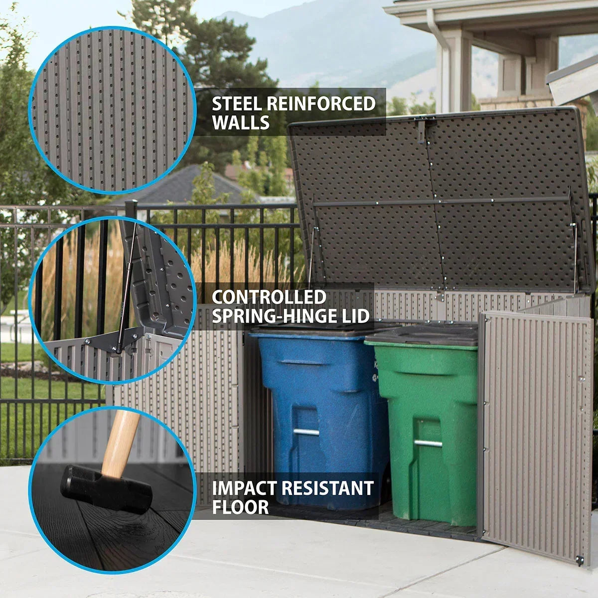 2026 Lifetime Caseta de almacenamiento horizontal 1,9 x 1,1 m – Capacidad 2.407 L