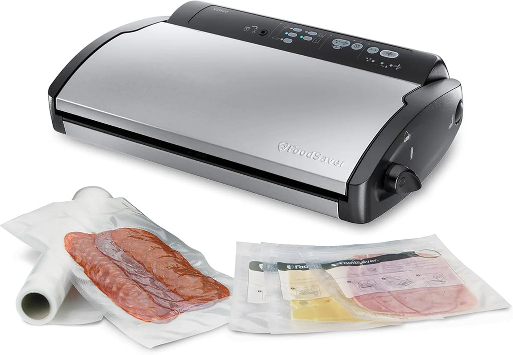 FoodSaver V2860 - Envasadora al vacío, 2 tipos de envasado, 3 velocidades, color negro y plata, 43 x 29 x 10.5 cm