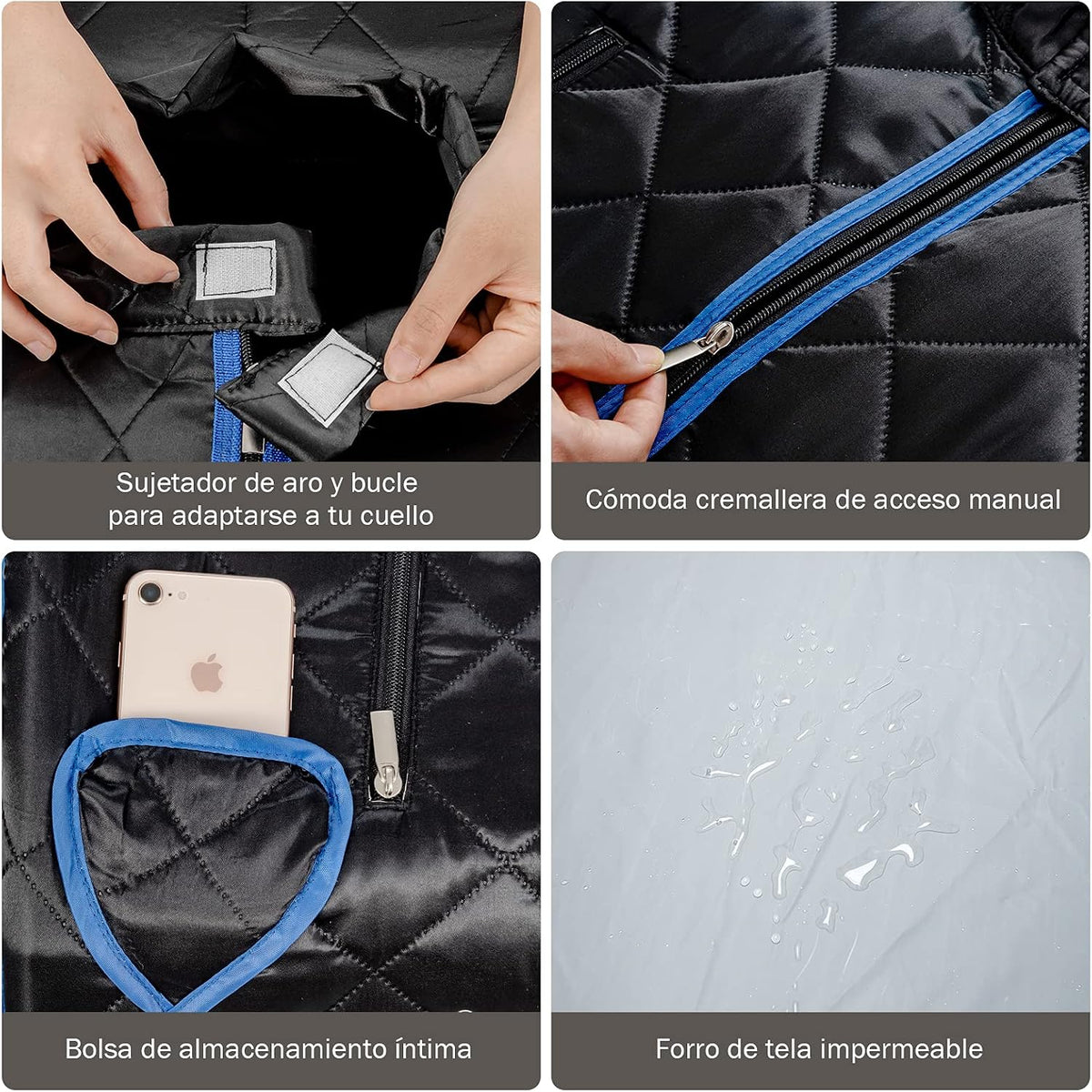 COSTWAY 3L Mini Sauna de Vapor para Casa con Control Remoto,Silla y Accesorios Sauna de Vapor Portátil con Control Remoto Cabina de Sauna con Temperatura y Temporizador Ajustables (negro)