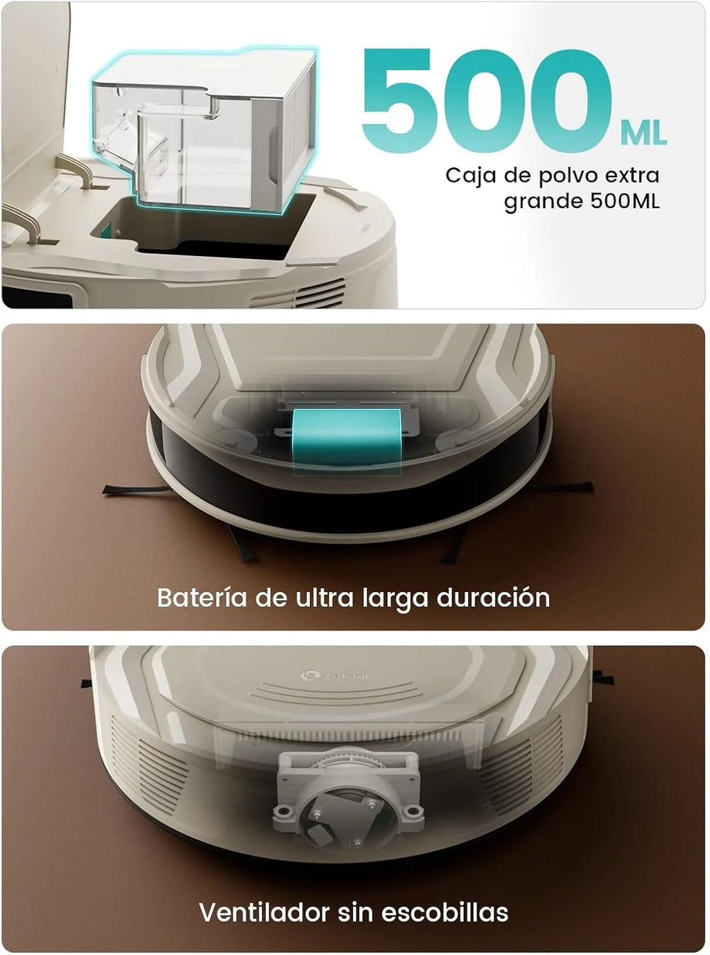 Lefant M210 Pro Robot Aspirador 2200Pa,Silenciador 55dB,120min Autonomía