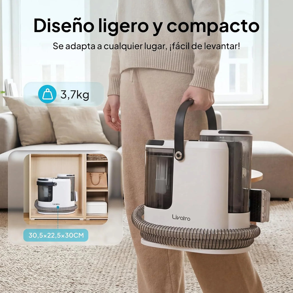 Livatro Limpia Tapicerías a Vapor 100°C para Sofás y Tejidos
