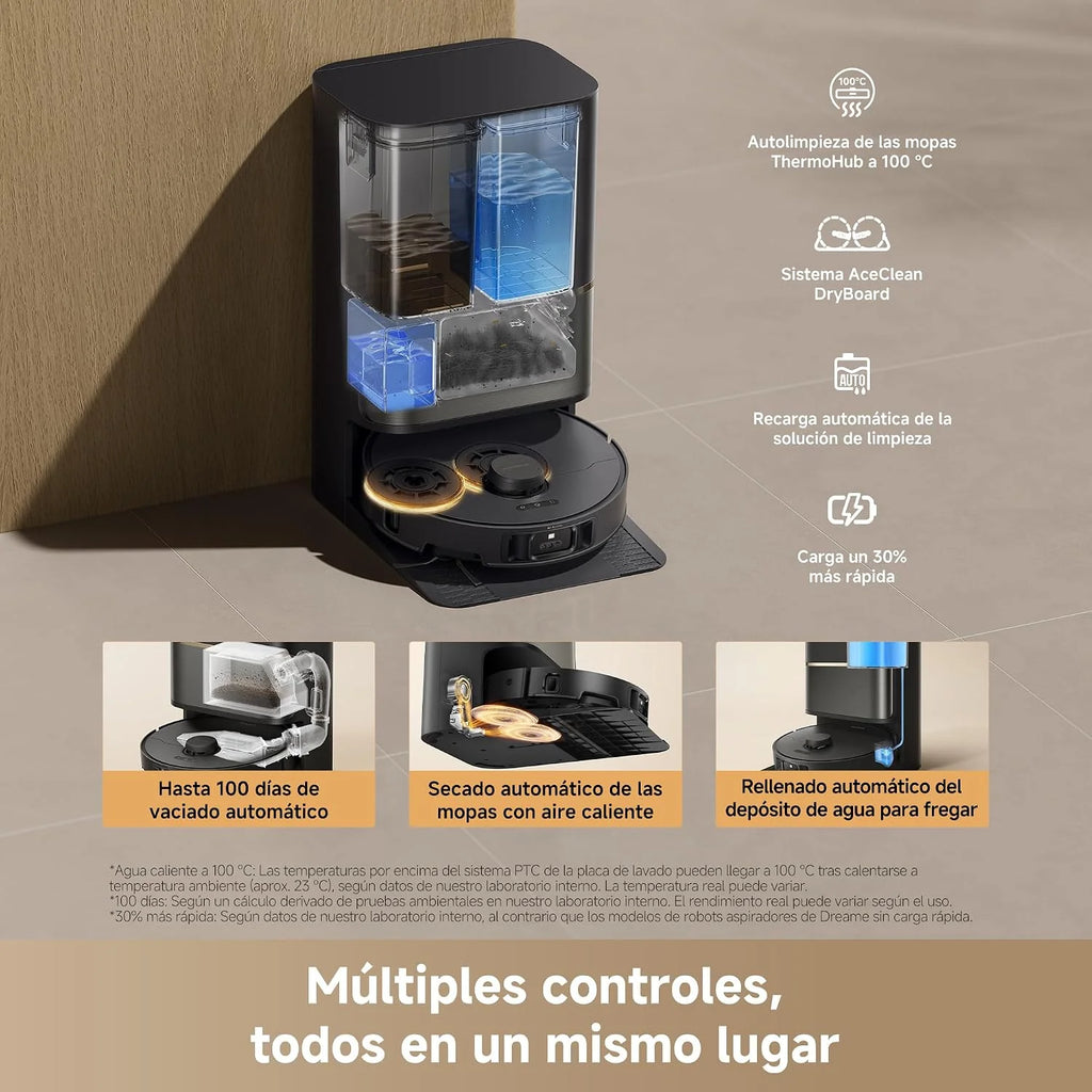 dreame L50s Pro Ultra Robot Aspirador, 30.000 Pa, Autolimpieza Mopa 100 °C