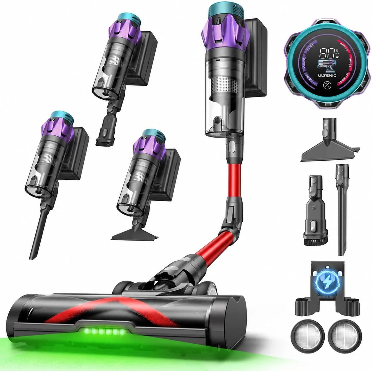Ultenic U18Pro Aspiradora sin Cable 55Kpa/80Mins, Sistema Multiciclón