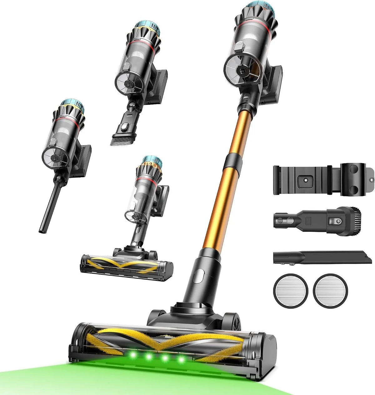 Vexilar Aspiradora sin Cable V14Pro 60kPa/1L/60Min, Multiusos Accesorios,Autoportante,Batería Extraíble,Ligero,Fácil Maneja,Aspirador Escoba Vertical para Suelos/Alfombras/Pelos/Coche