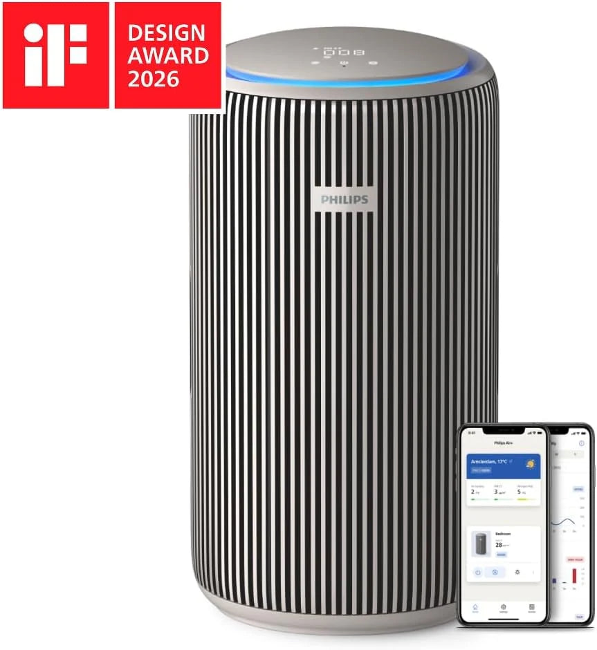 Philips 3200 Purificador de Aire HEPA, 130 m², Ultrasilencioso 15dB*, Gris